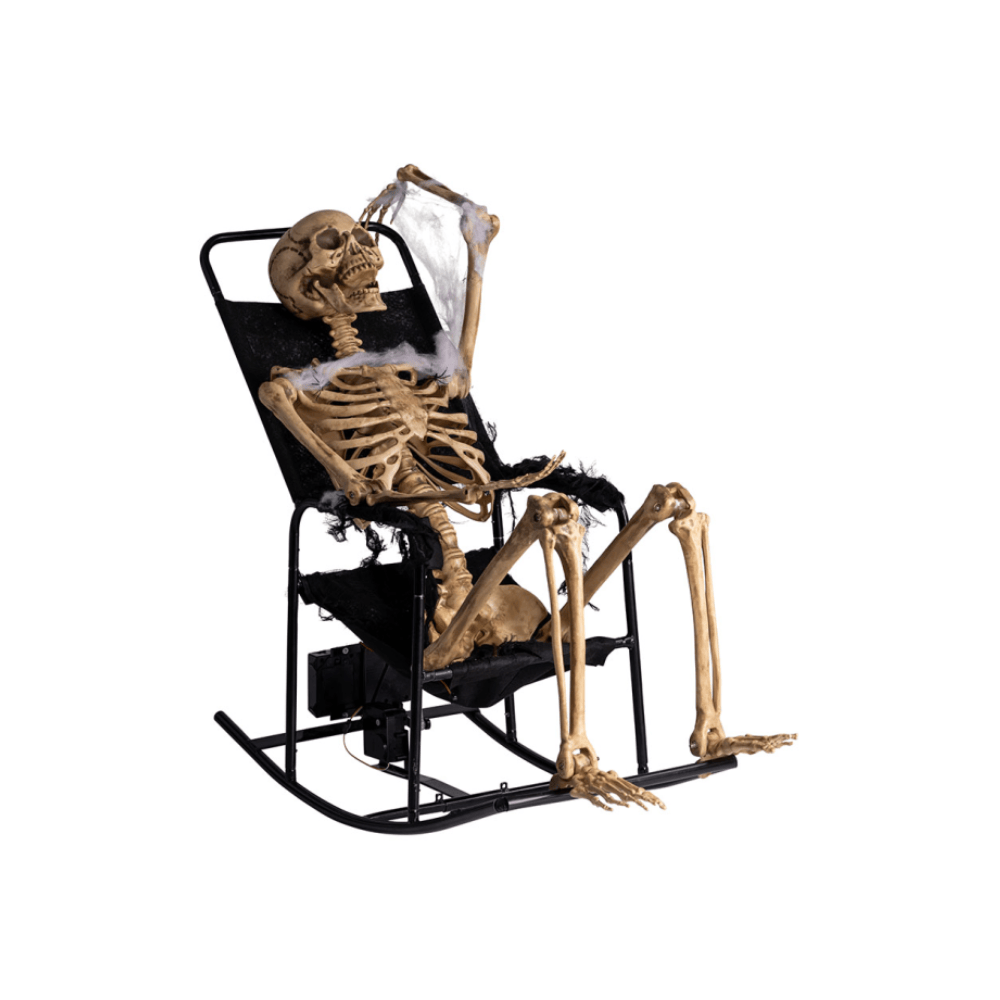 Alpha 55 Squelette sur Rocking Chair 100 cm – Son, LED & Mouvement
