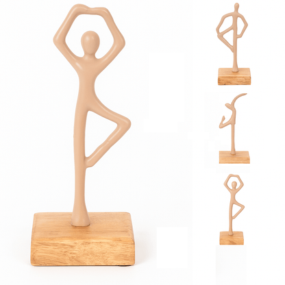 Alpha 55 Statue décorative sur base en bois
