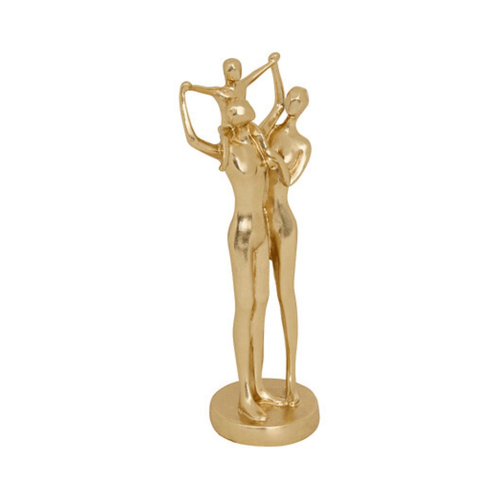 Alpha 55 Statue Famille Hapi 28,5 cm en Résine Dorée
