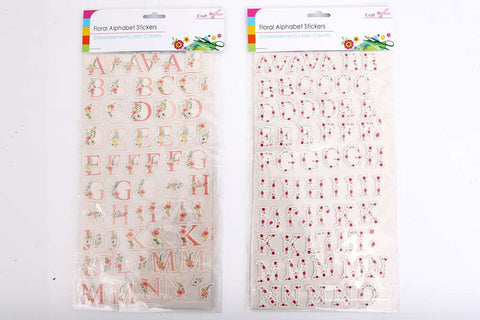 Alpha 55 Sticker lettre alphabet floral, 2 modèles assortis