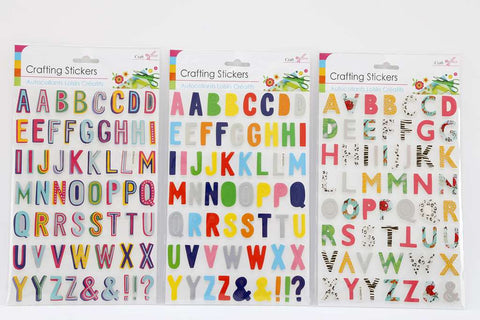 Alpha 55 Sticker lettres alphabet 21x14 cm, 3 modèles assortis