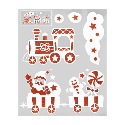 Alpha 55 Stickers Train Floqué – Décoration Noël Fenêtre & Mur