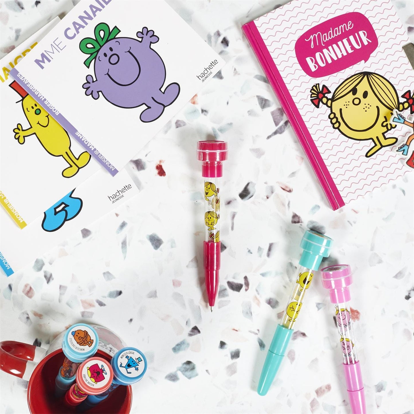 Alpha 55 Stylo couleur avec tampon Mr et Mme, 6 assortiments