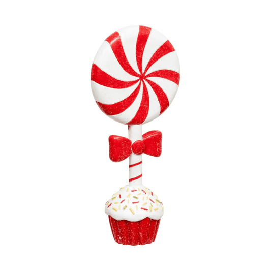 Alpha 55 Sucette Décorative Résine Rouge & Blanc – Noël