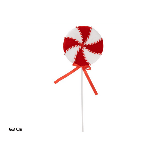 Alpha 55 Sucette Mousse Rouge avec Nœud – Déco Noël Gourmande