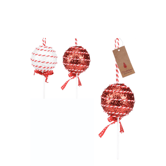 Alpha 55 Sucette Pailletée Rouge/Blanc – Déco Gourmande Noël