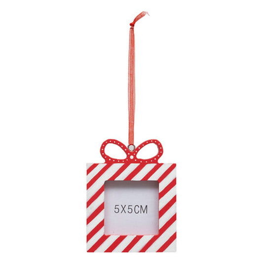 Alpha 55 Sujet cadeau photo bois rouge 10 cm – Déco de Noël