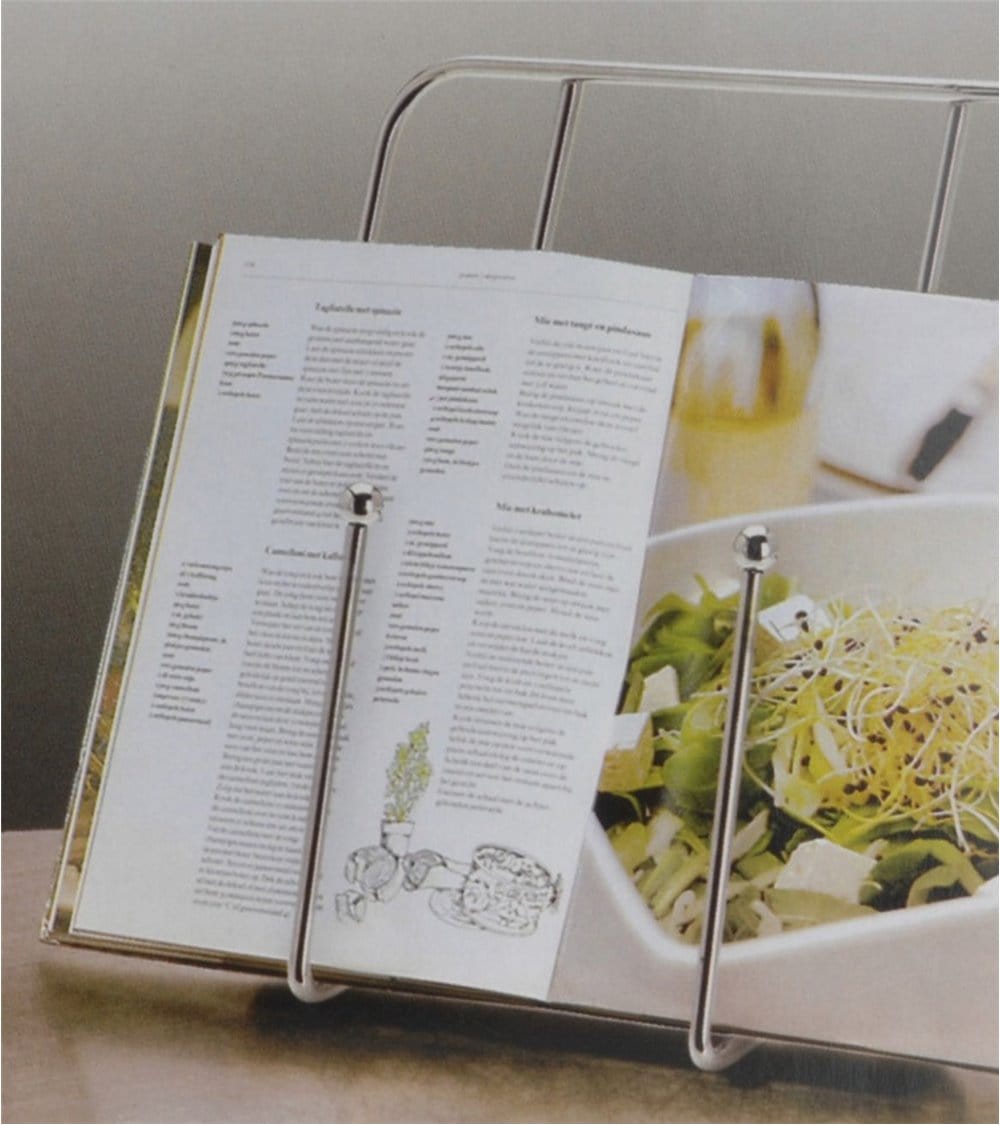 Support Métal Blanc Pour Livre De Cuisine Ou Assiette - Chevalet Décoratif IDesign, 17.3x19x15.8cm