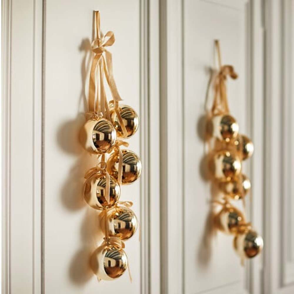 Alpha 55 Suspension 6 boules dorées – Décoration de Noël chic