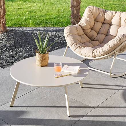 Alpha 55 Table basse d'appoint en métal Saona argile 90 × 90 × 35 cm