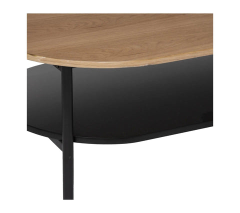 Alpha 55 Table Basse en bois et métal noir 110 x 60 cm
