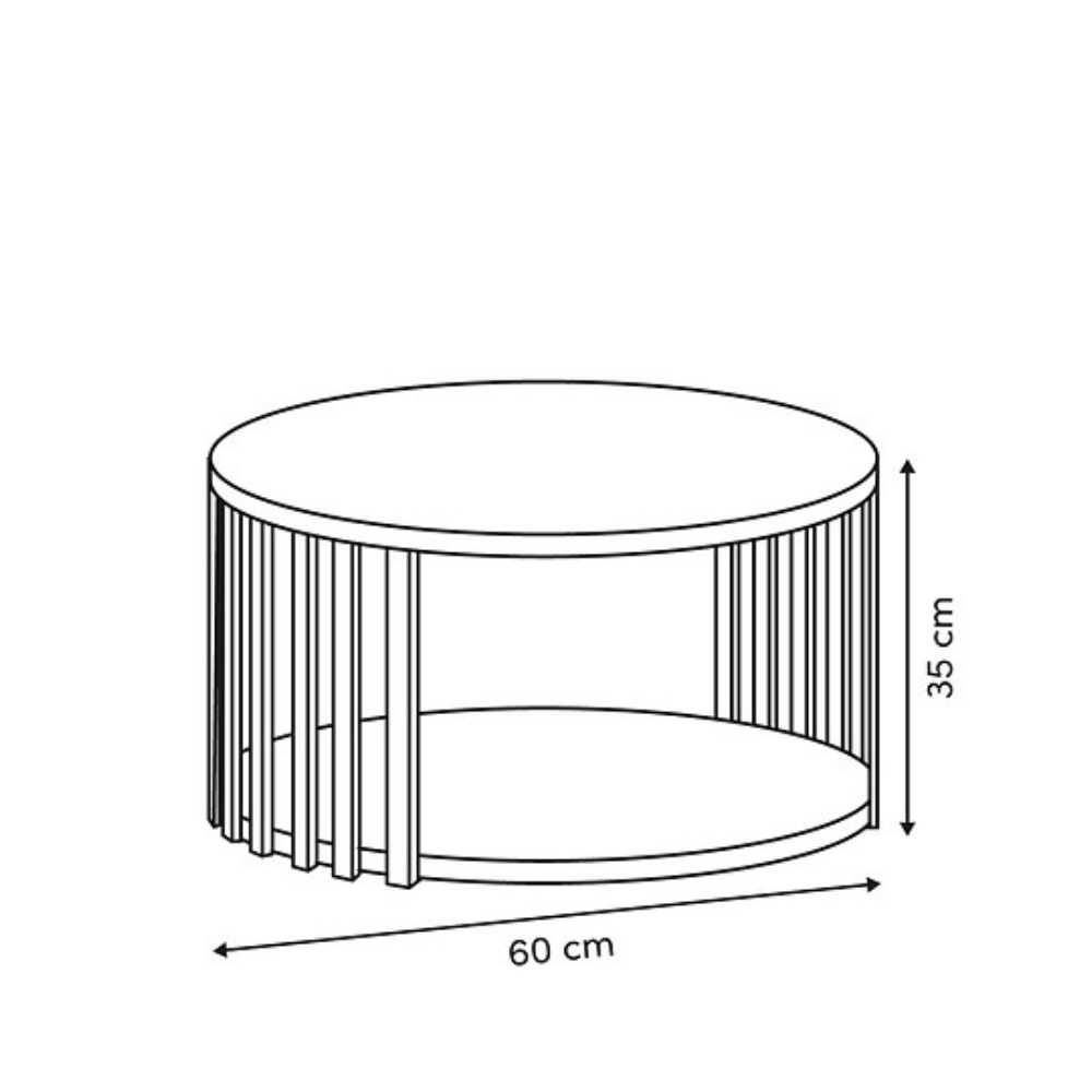 Alpha 55 Table Basse Slat Moderne et Élégante