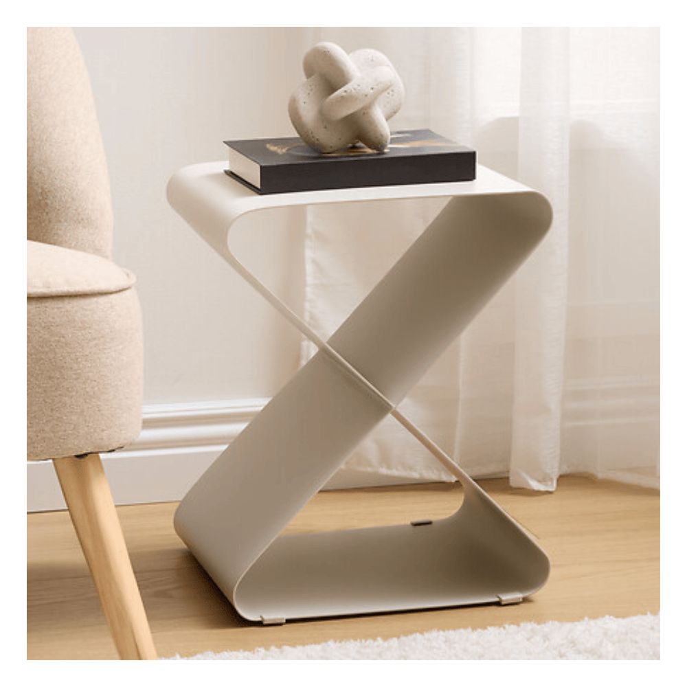 Alpha 55 Table Café Elder en Métal Beige Élégante