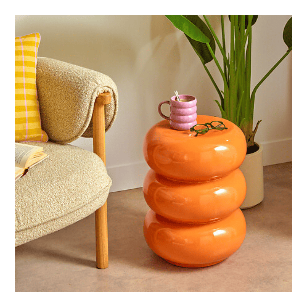 Alpha 55 Table café Stoneto glossy orange design