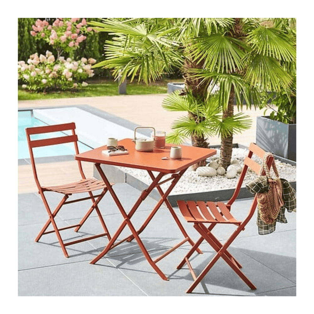 Alpha 55 Table carrée pliante Greensboro 2 places ambre