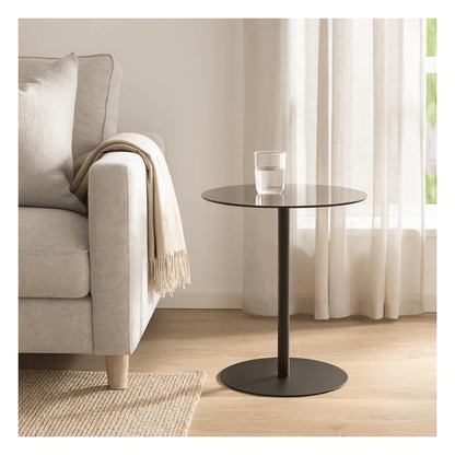 Alpha 55 Table d’Appoint en métal & verre Noire