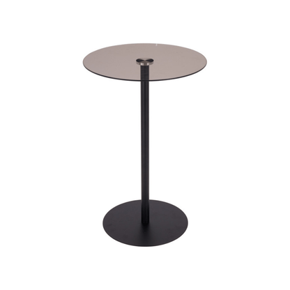 Alpha 55 Table d’Appoint en métal & verre Noire