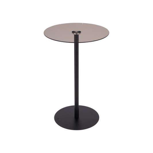 Alpha 55 Table d’Appoint en métal & verre Noire