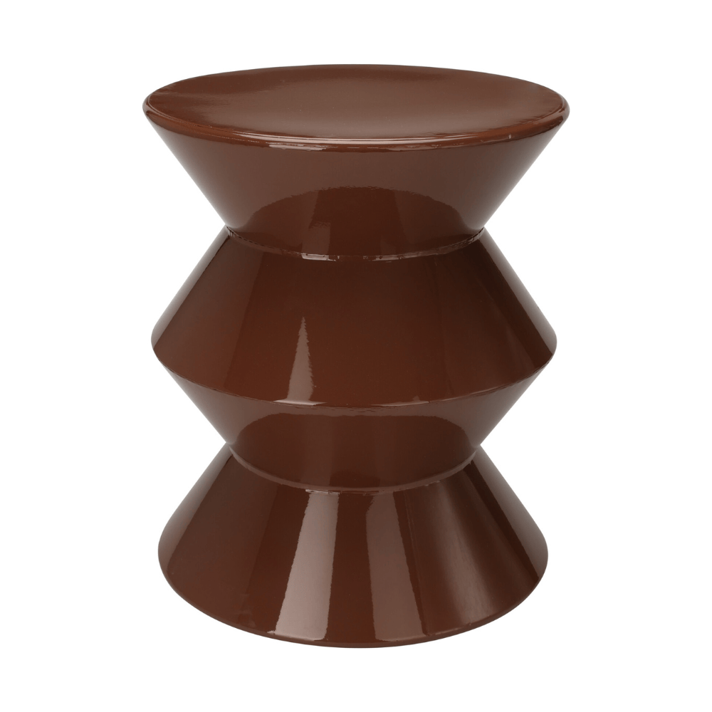 Alpha 55 Table d’Appoint Métal Marron Brillante 36 x 31 cm