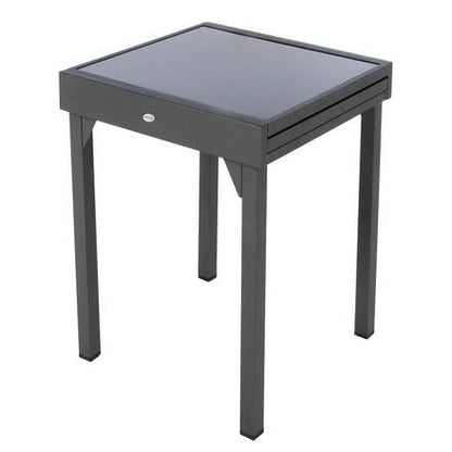 Alpha 55 Table de jardin extensible en verre trempé 90 × 90 × 75,5 cm