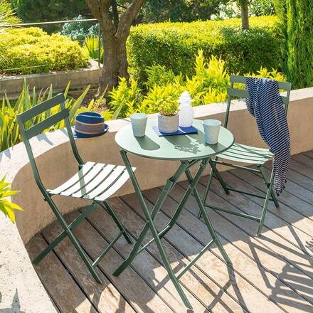 Alpha 55 Table de jardin pliante ronde vert olive Ø 60 cm