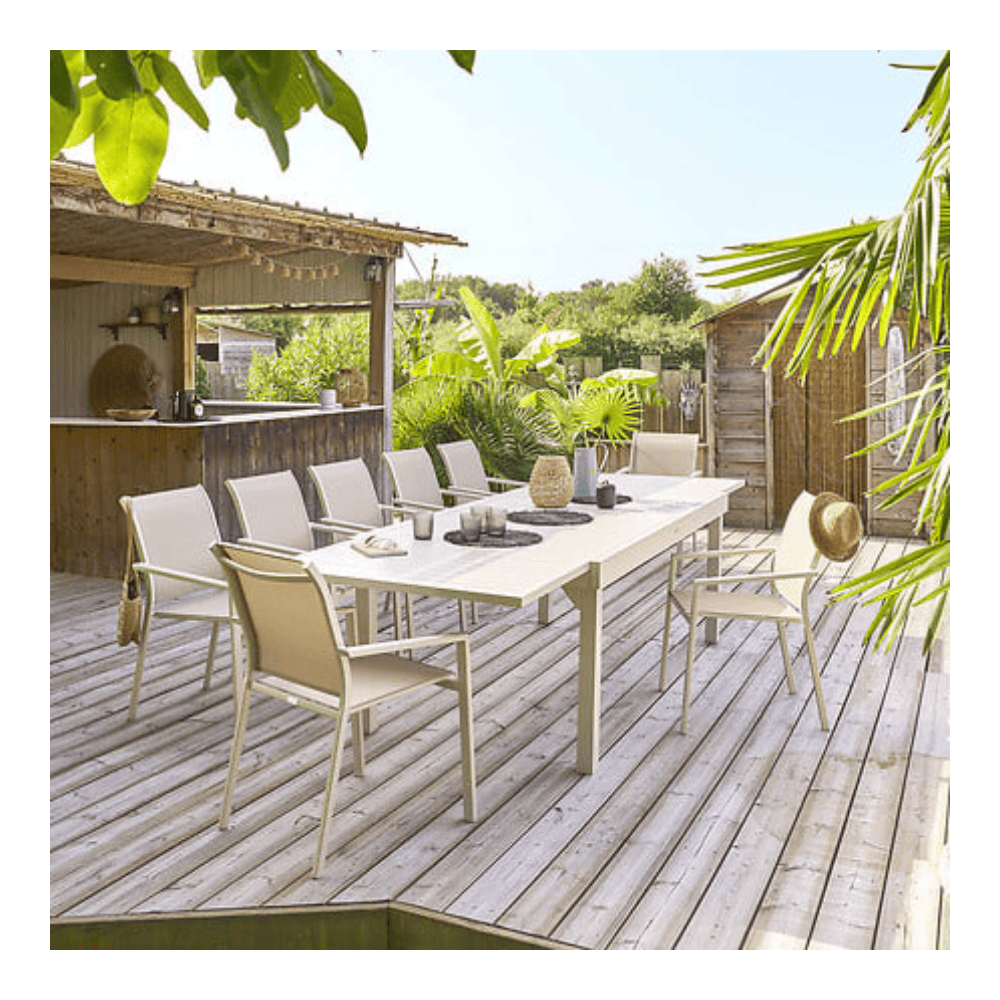 Alpha 55 Table extensible Piazza 12 places en aluminium