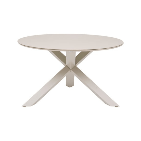 Alpha 55 Table Oryon ronde 6 places aluminium en verre argile