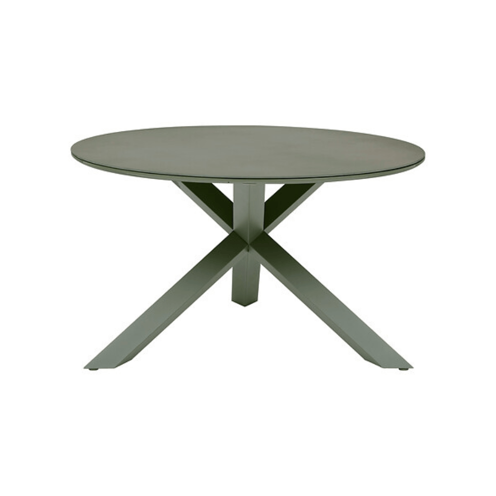 Alpha 55 Table Oryon ronde 6 places en aluminium et verre