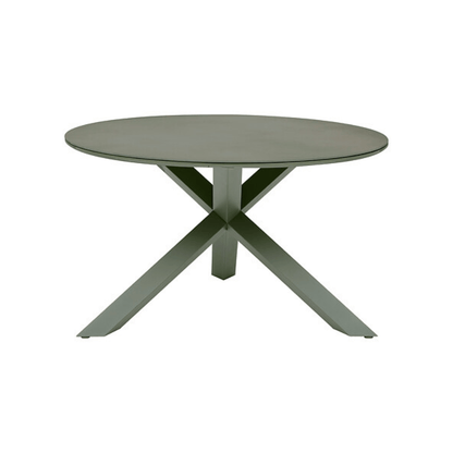 Alpha 55 Table Oryon ronde 6 places en aluminium et verre