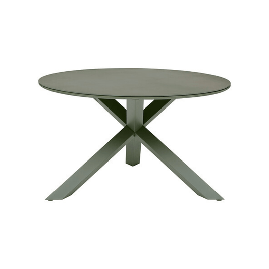 Alpha 55 Table Oryon ronde 6 places en aluminium et verre