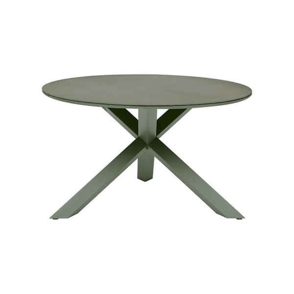 Alpha 55 Table Oryon ronde 6 places en aluminium et verre