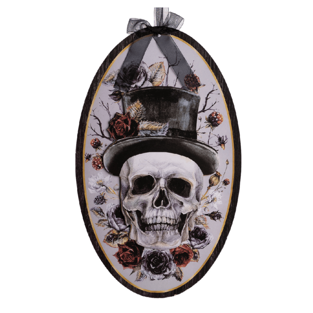 Alpha 55 Tableau Crâne Lord en Bois 35 cm – Halloween