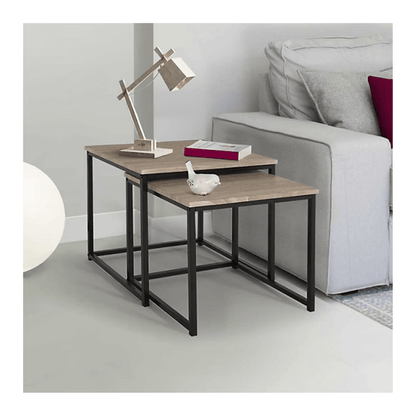 Alpha 55 Tables Gigognes effet chêne naturel – Design Moderne
