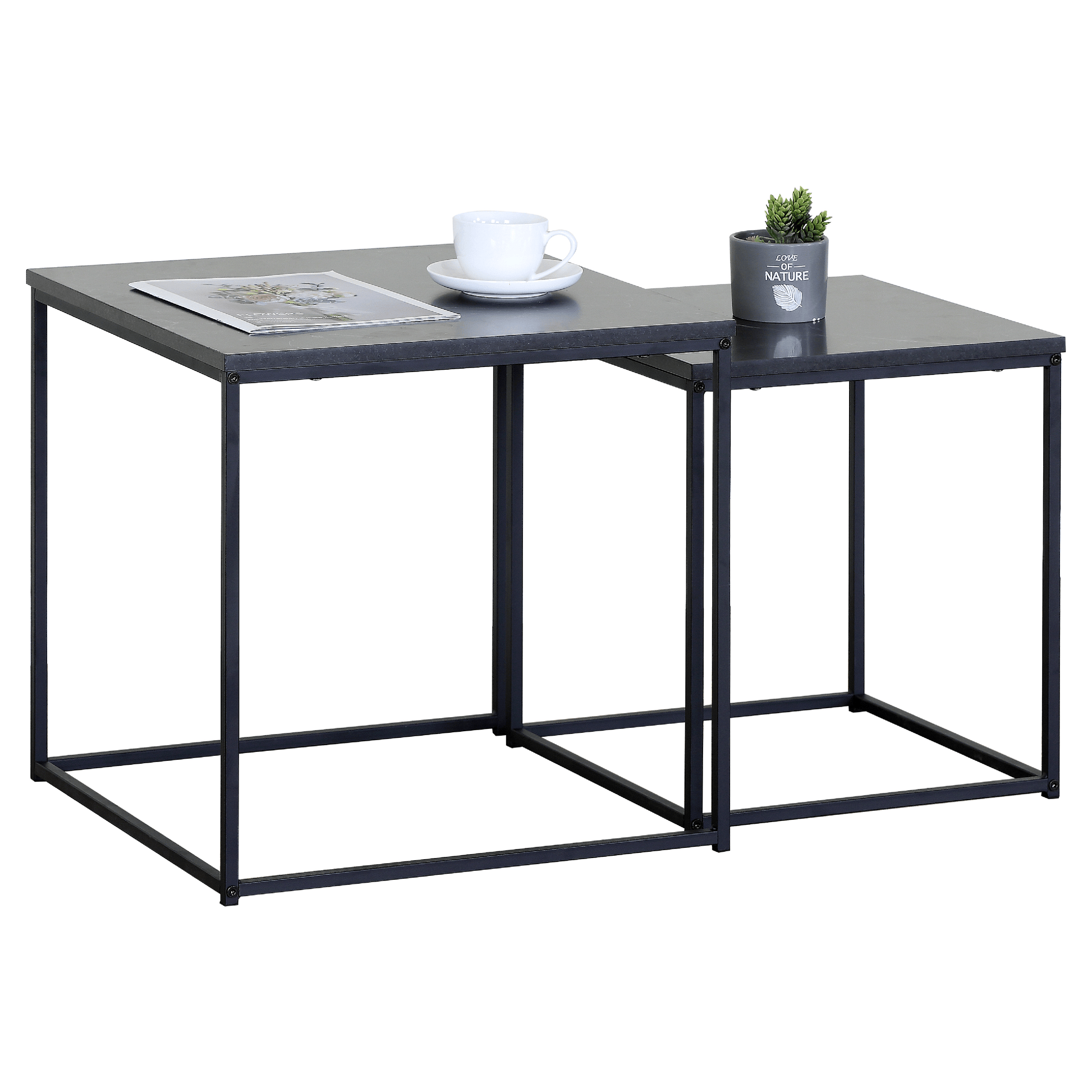 Alpha 55 Tables "Gigognes" en bois et métal