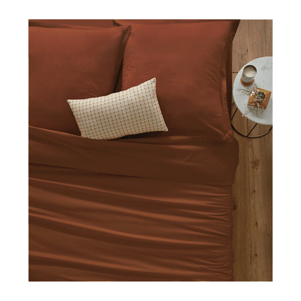 Alpha 55 Taie d’Oreiller 63 x 63 cm Coton Terracotta