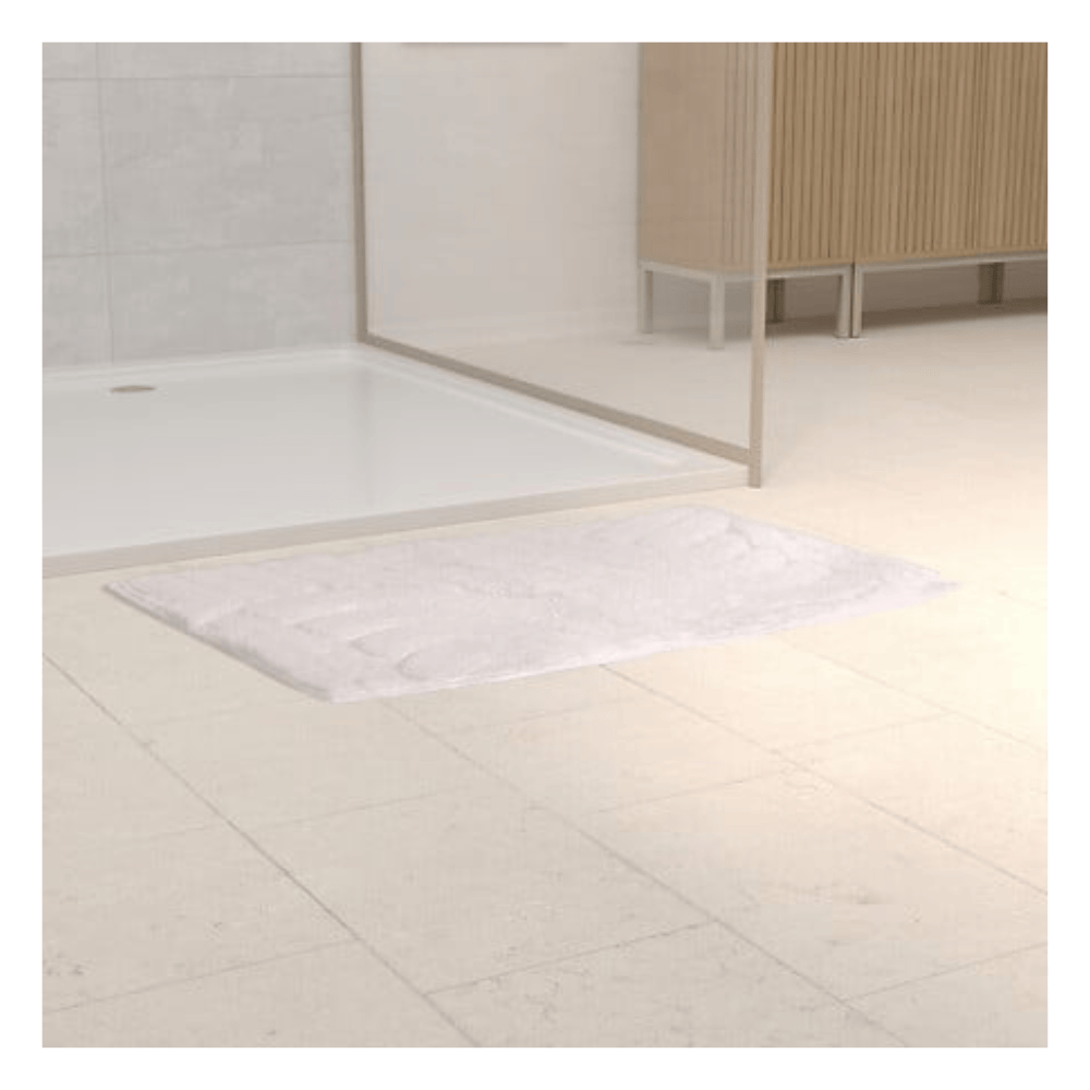 Alpha 55 Tapis de Bain Cloudy Polyester Blanc Doux