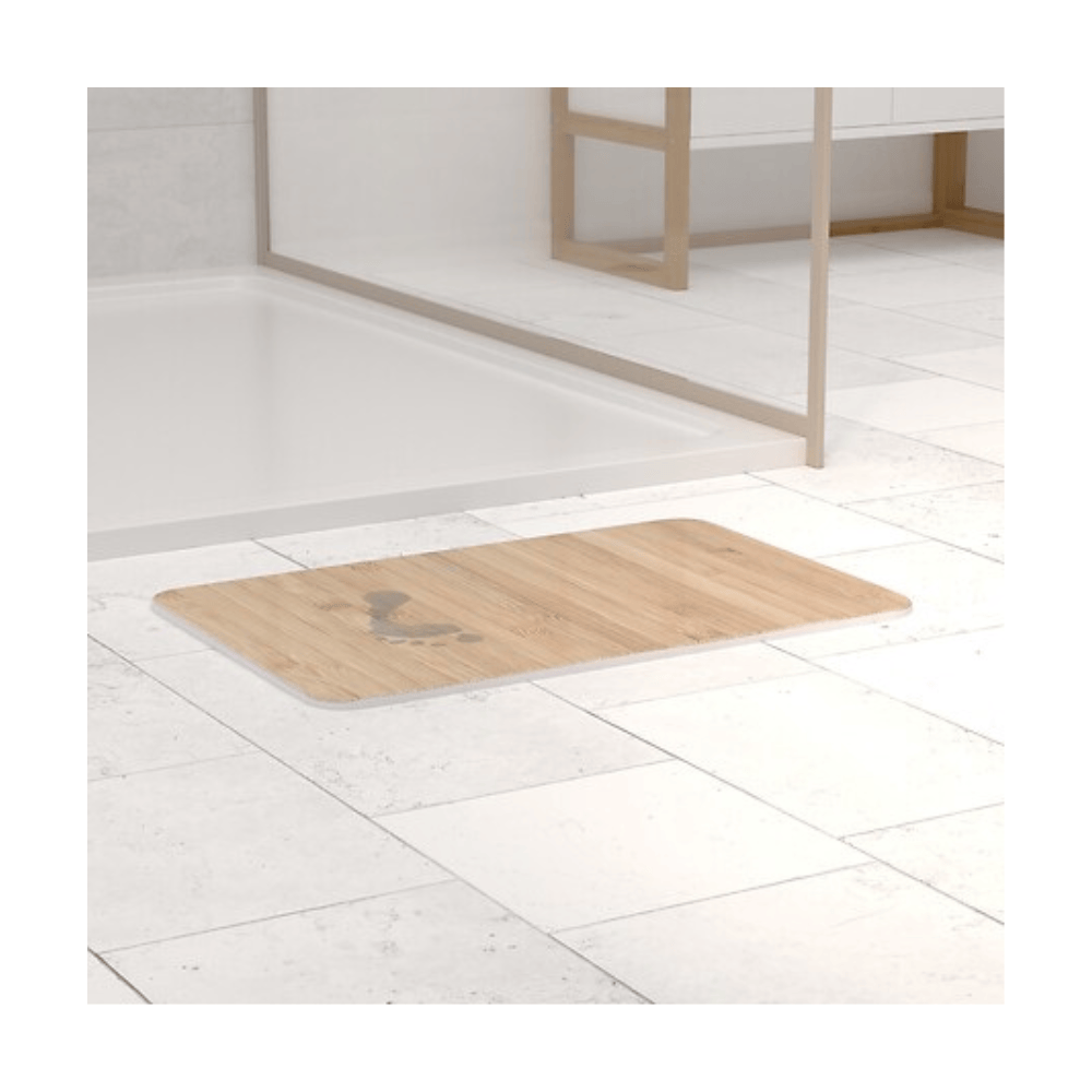 Alpha 55 Tapis de bain diatomite effet bambou