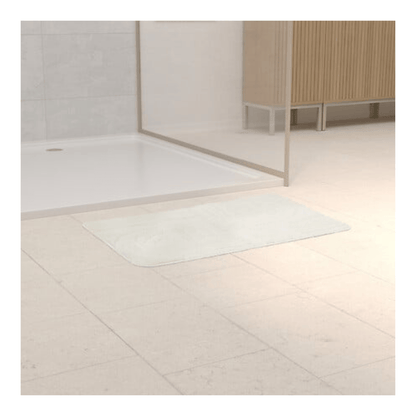 Alpha 55 Tapis de Bain Strio Polyester Blanc Élégant