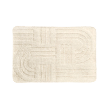 Alpha 55 Tapis de Bain Strio Polyester Blanc Élégant