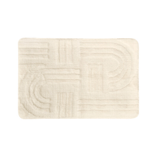 Alpha 55 Tapis de Bain Strio Polyester Blanc Élégant