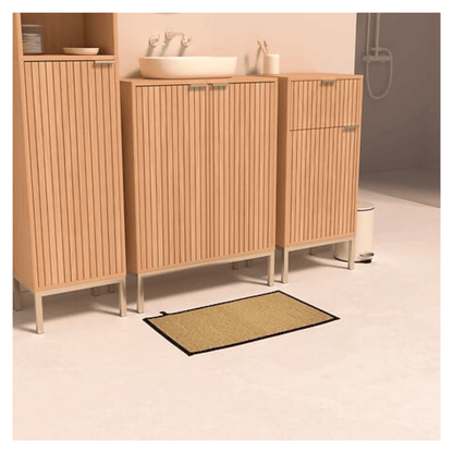Alpha 55 Tapis de Salle de Bain Stemy 50 x 80 cm Bambou Liséré Noir
