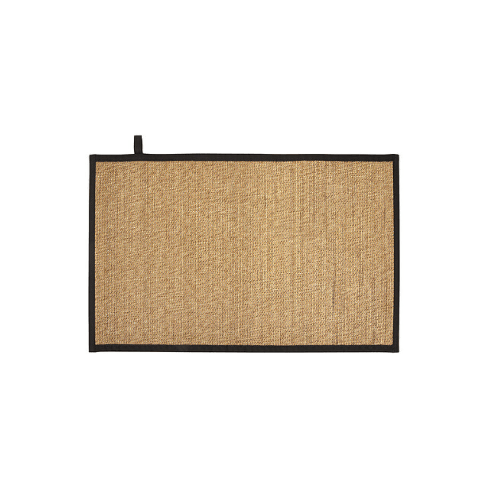 Alpha 55 Tapis de Salle de Bain Stemy 50 x 80 cm Bambou Liséré Noir