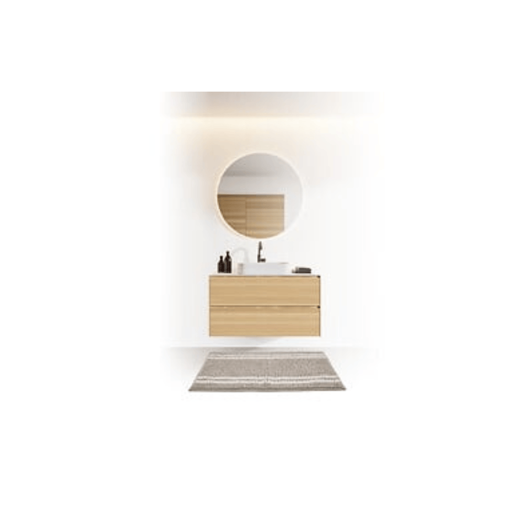 Alpha 55 Tapis mini chenille rayé gris doux et absorbant