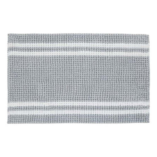 Alpha 55 Tapis mini chenille rayé gris doux et absorbant