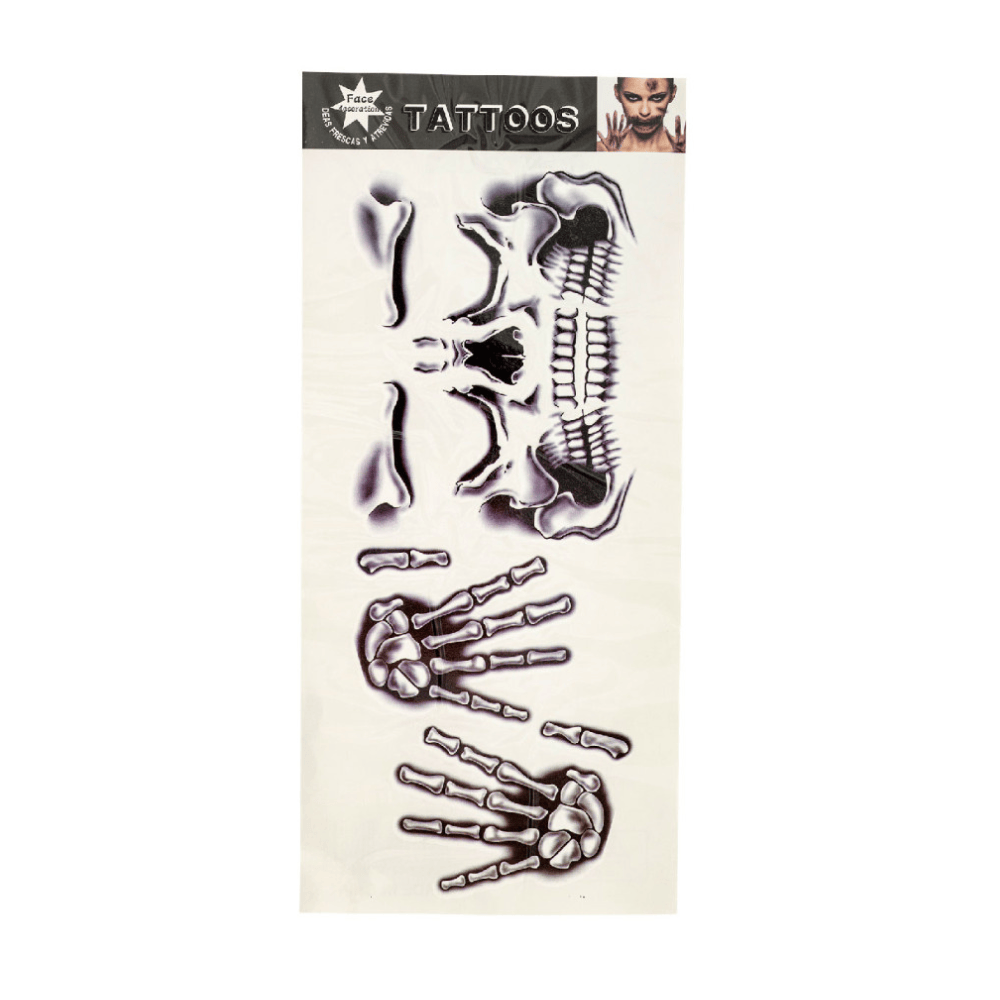 Alpha 55 tatoo Tatouage Cicatrice Ossements Mains Bouche Halloween