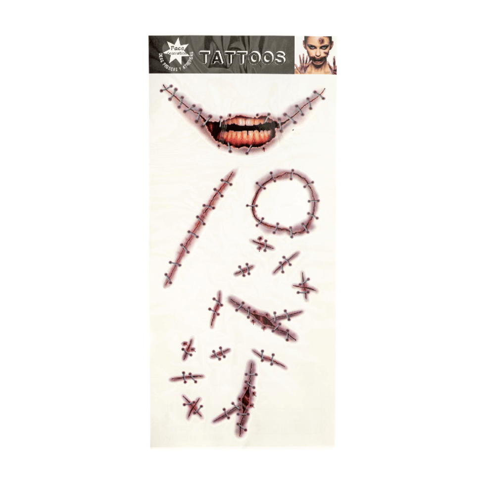 Alpha 55 tatoo Tatouage Cicatrice Points de Suture Halloween