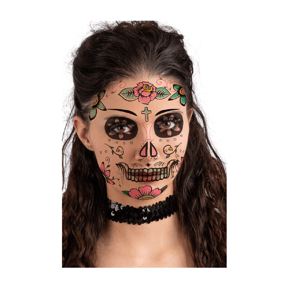 Alpha 55 tatoo Tatouage Déco Visage Jour des Morts Glow in the Dark