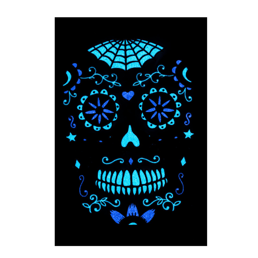 Alpha 55 tatoo Tatouage Visage Jour des Morts Glow in the Dark