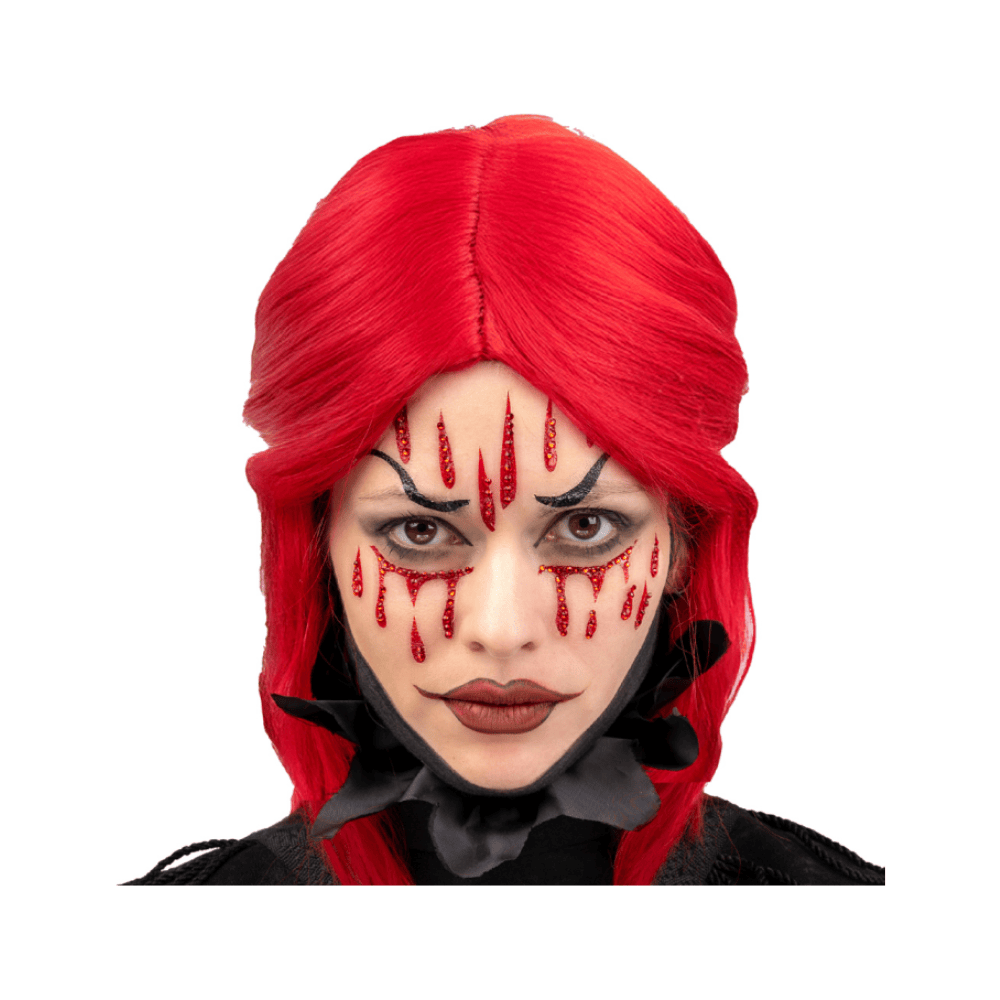 Alpha 55 tatoo Tatouages Strass Larmes de Sang Rouges – Halloween