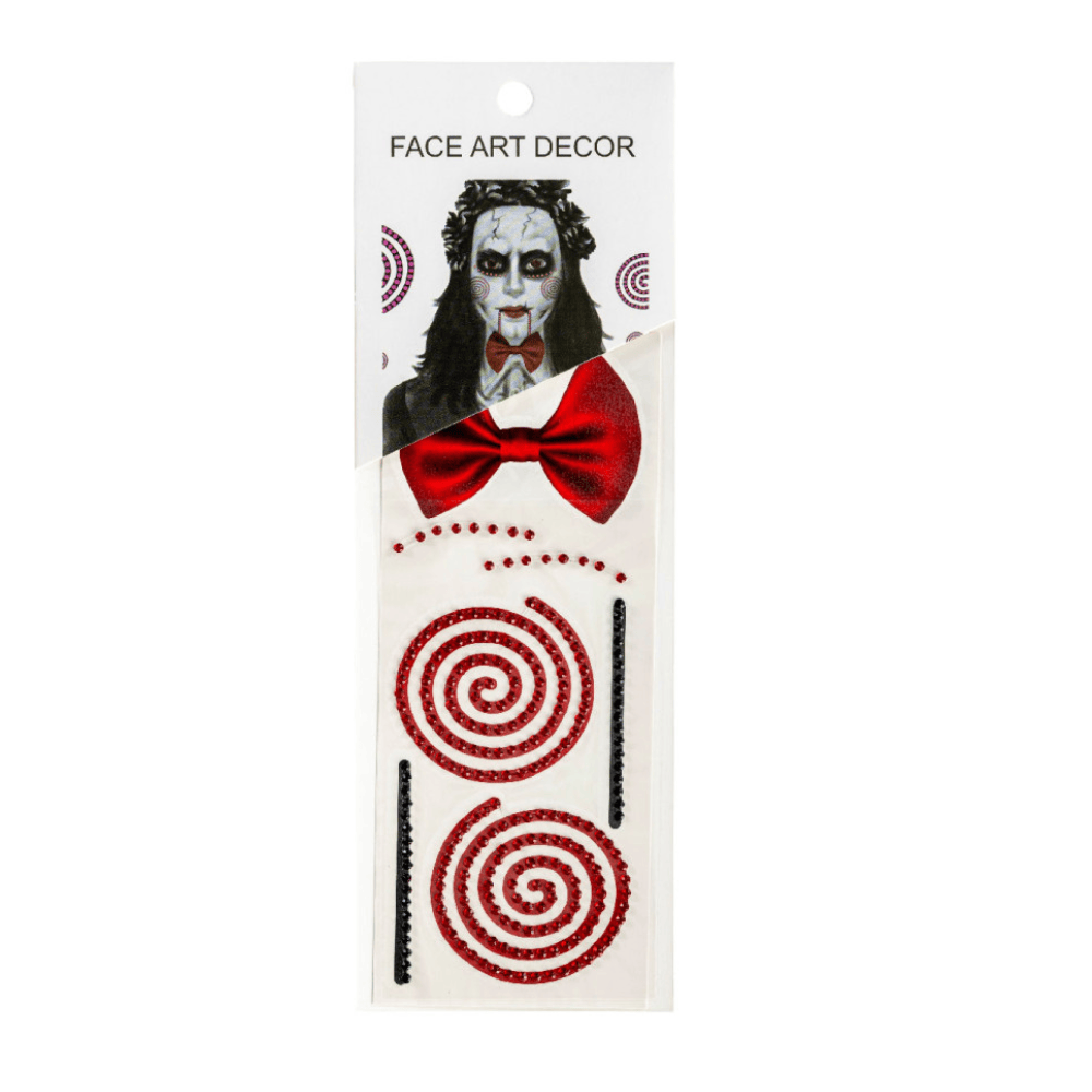 Alpha 55 tatoo Tatouages Strass Spirale SAW Rouge Halloween